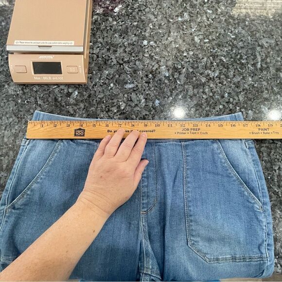 Susan Graver Jeans Denim Jogger Pants Elastic Waist size 34” Casual Comfy - Picture 4 of 11